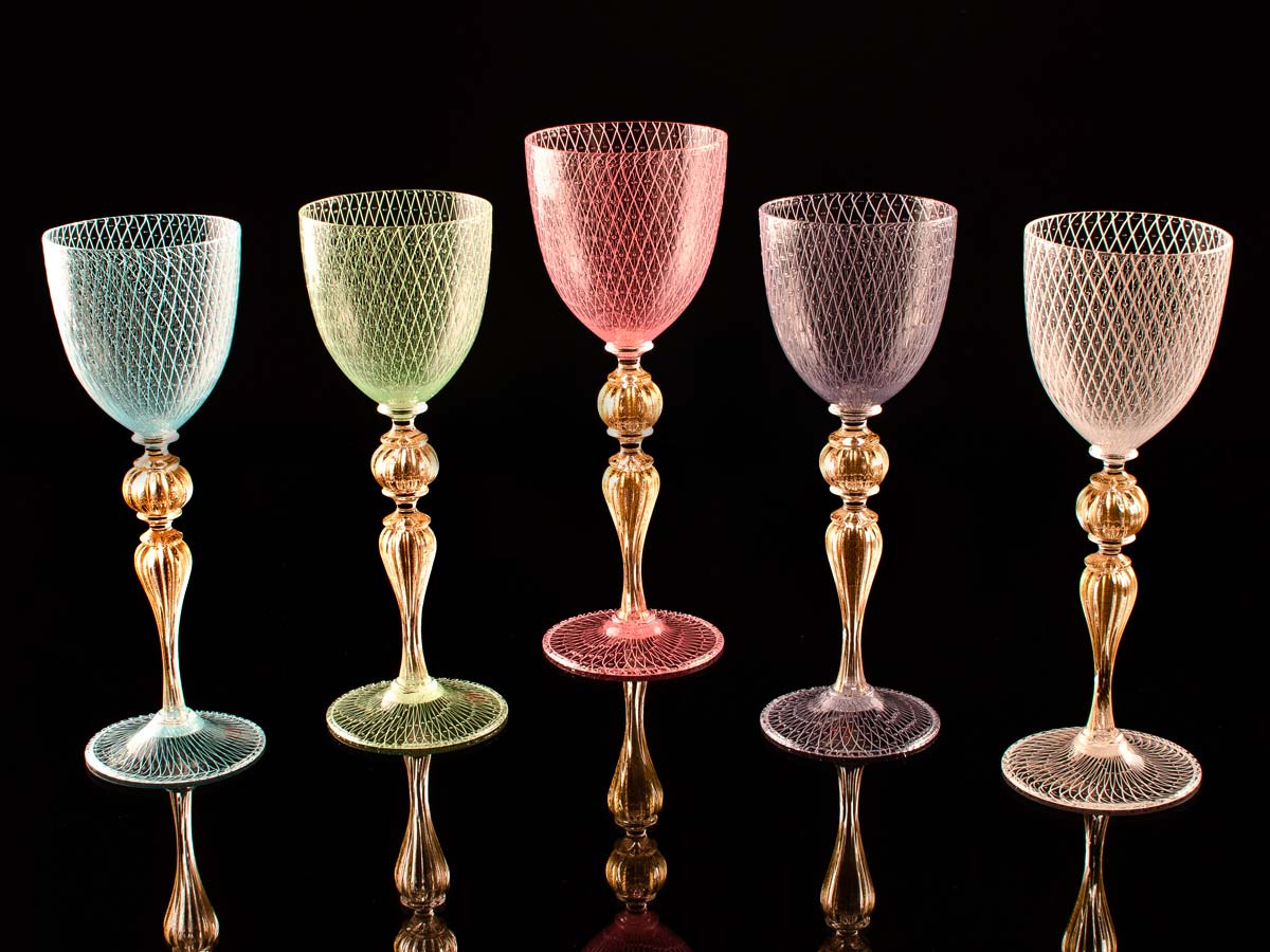 Seguso Gianni Colored Glassware Sets