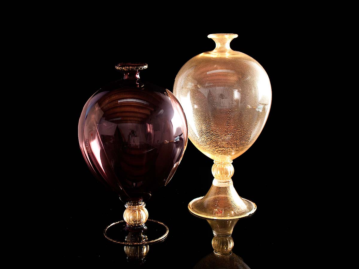 Seguso Gianni Transparent Glass Centerpieces